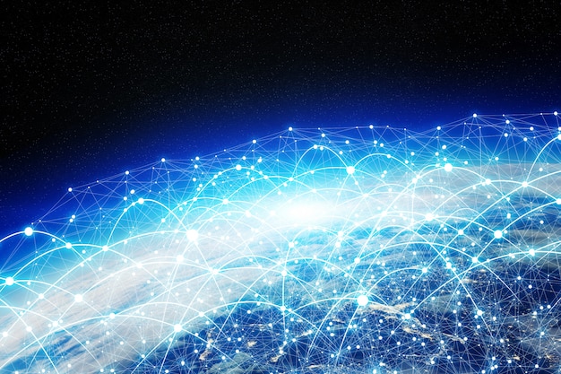 Photo global network and data exchange over the world