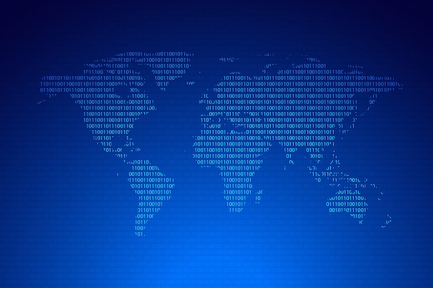 技術と将来のコンセプトのための世界地図上のグローバルネットワーク