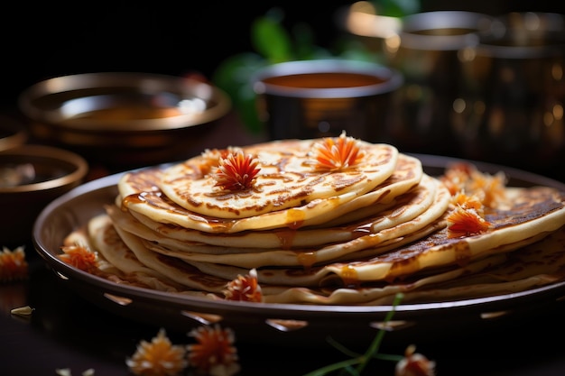 Foto il mosaico globale dei pancake celebra l'ia generativa della diversità culinaria