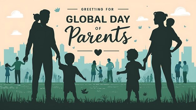 Global parents day design june 1 poster vector 3d illustration