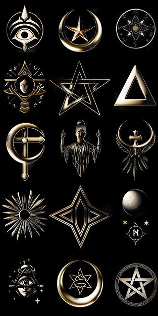 Photo global religious symbol collection