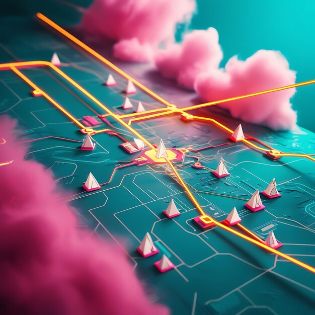 global structure networking and data connection concept computer networks internet technology business science