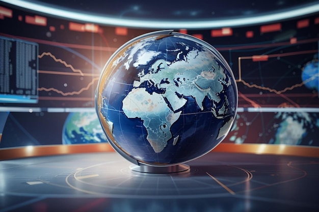 Photo global technology earth news bulletin background