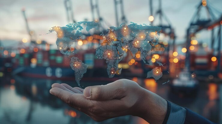 Photo global trade connectivity