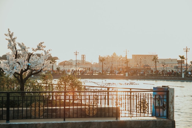 Global Village Park in UAE with Water Canal