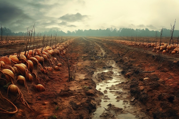 地球温暖化は酸性雨を引き起こし 農作物が減少し 生物多様性が減少します