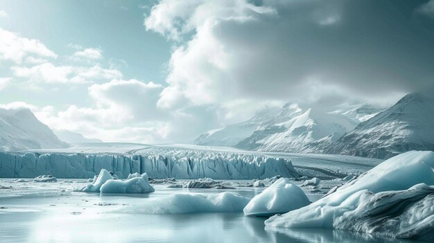 Global warming climate change glacier concept