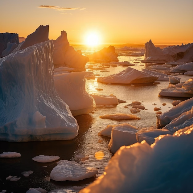 Global warming and melting glaciers