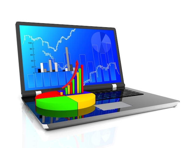 Globale analyse in bedrijfsconcept. 3D-gerenderde afbeelding