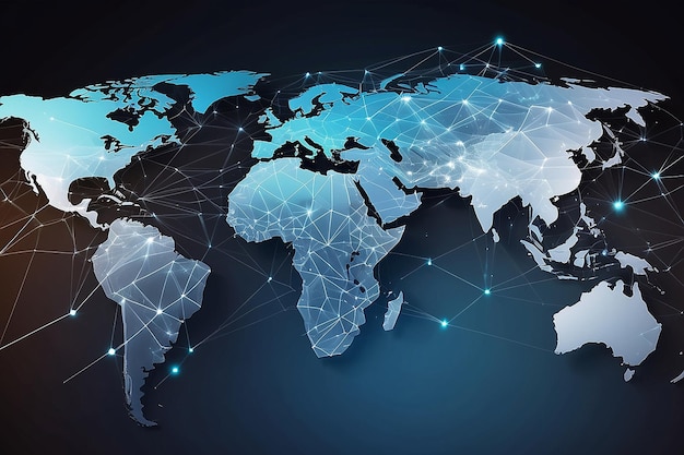 Globale netwerkverbinding en innovatieconcept met abstracte digitale interface met de wereld
