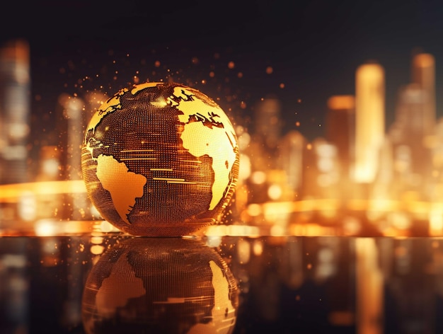Globe on the abstract background global business concept 3d illustration