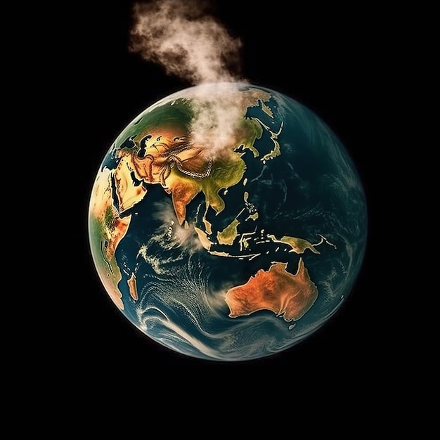 globe burning global warming concept