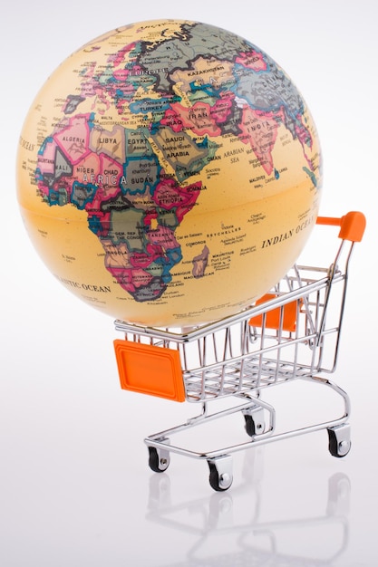 Photo globe on a cart