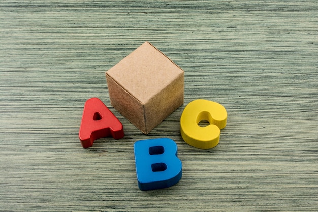 Globe and Colorful ABC Letters made of wood