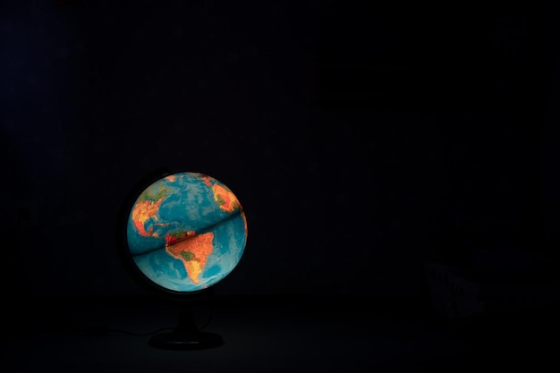 A Globe Earth detail in the twilight with copyspace