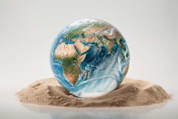 globe earth and human hand