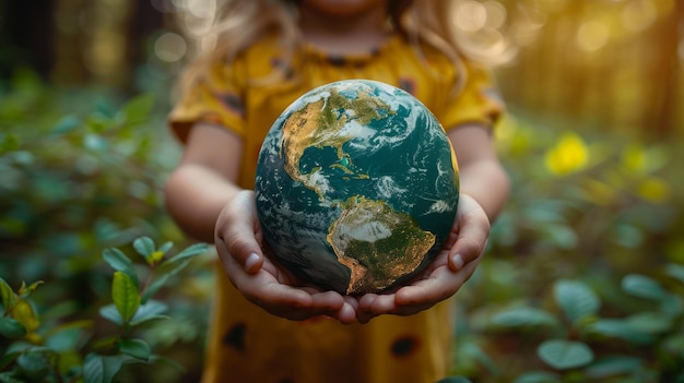 Photo the globe of the earth rests in the hands of a family member this image was provided by nasa as a concept for world environment day