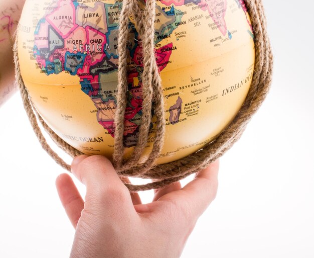 Photo globe hanging in rope