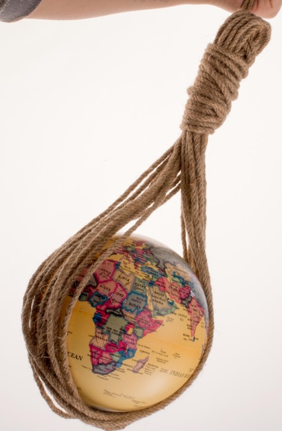 Globe hanging in rope