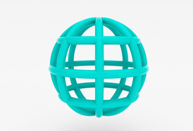 Globe icon 3d illustratie minimale weergave op witte achtergrond