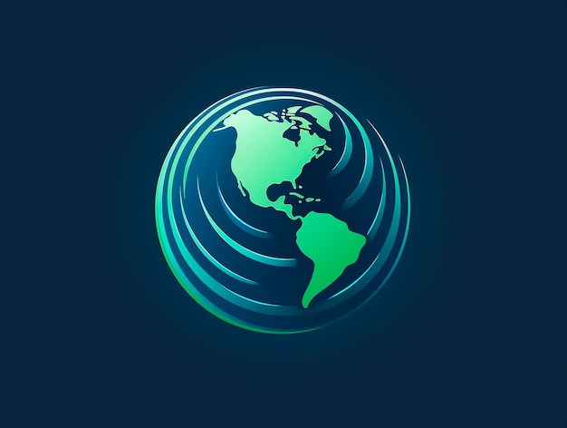 Photo globe icon on dark blue background vector illustration eps10