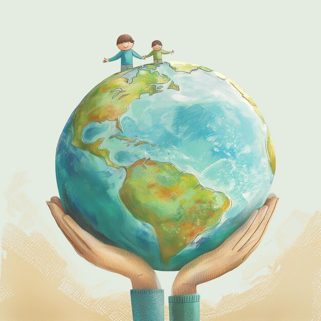 Globe illustrations highlighting global unity