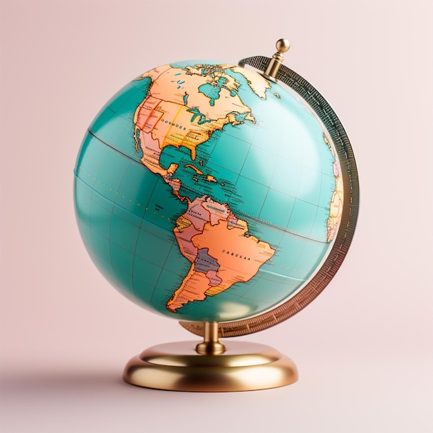 Globe on isolated background geography concept AI generated image