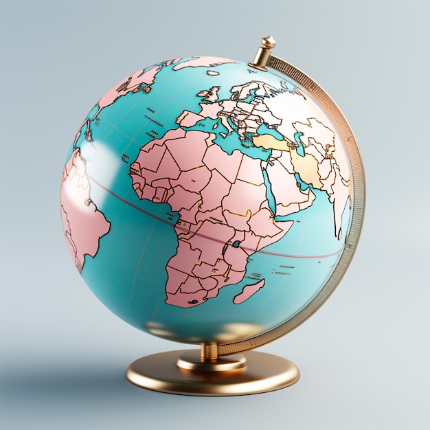 Globe on isolated background geography concept AI generated image