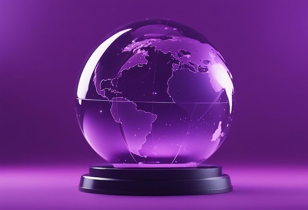 Globe isolated on a purple background