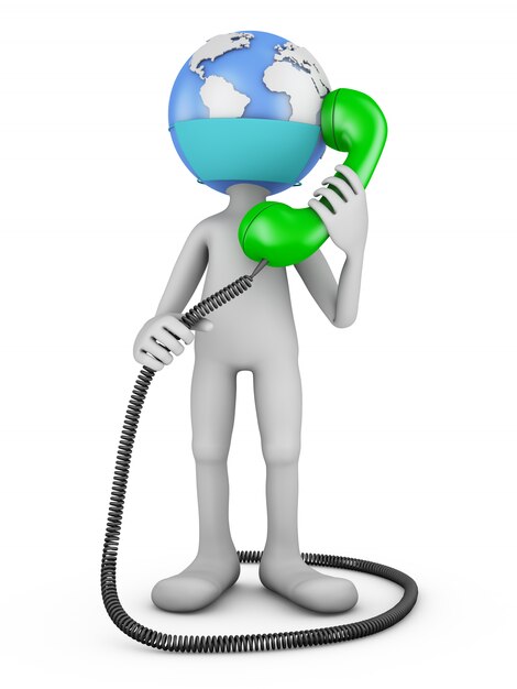 Globe man with handset