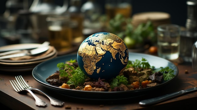 Globe on a plate