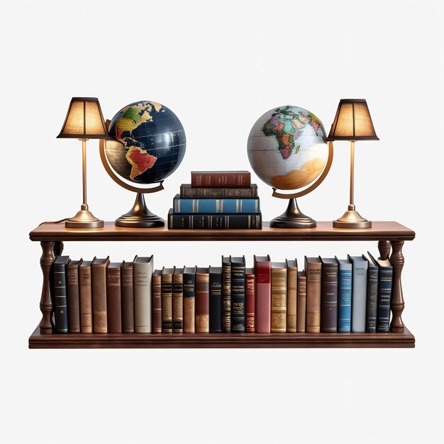 a globe on a shelf with a globe on it