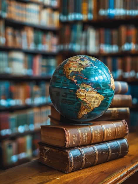 Globe on Top of Books