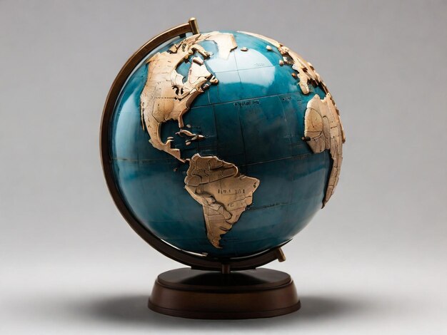 a globe with a blue globe on it with a white background