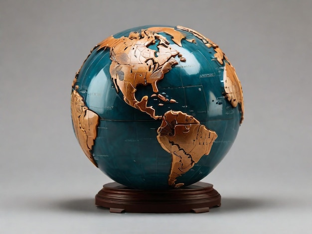 a globe with a blue globe on a stand