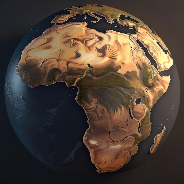 A globe with the continent of africa on it