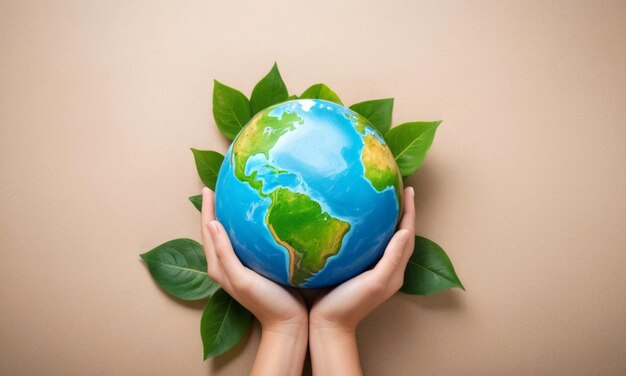 a globe with the earth in the hands