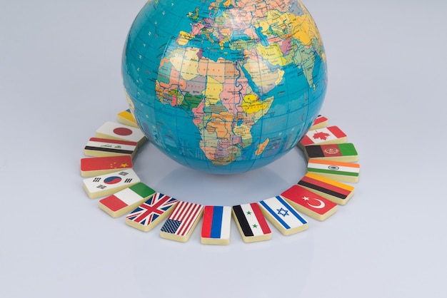 globe with flags of the world. conceptual photo, world community