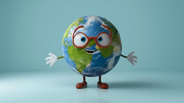 a globe with glasses and a face that says quot go to the top quot