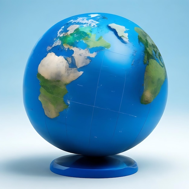 A globe with a globe on it and a blue globe on it