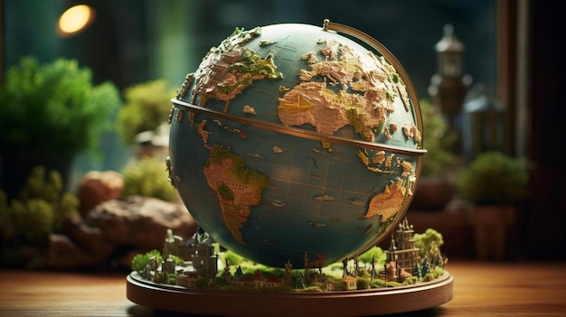 a globe with a globe on it