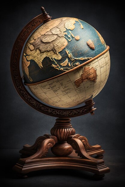 a globe with a map of the world on it