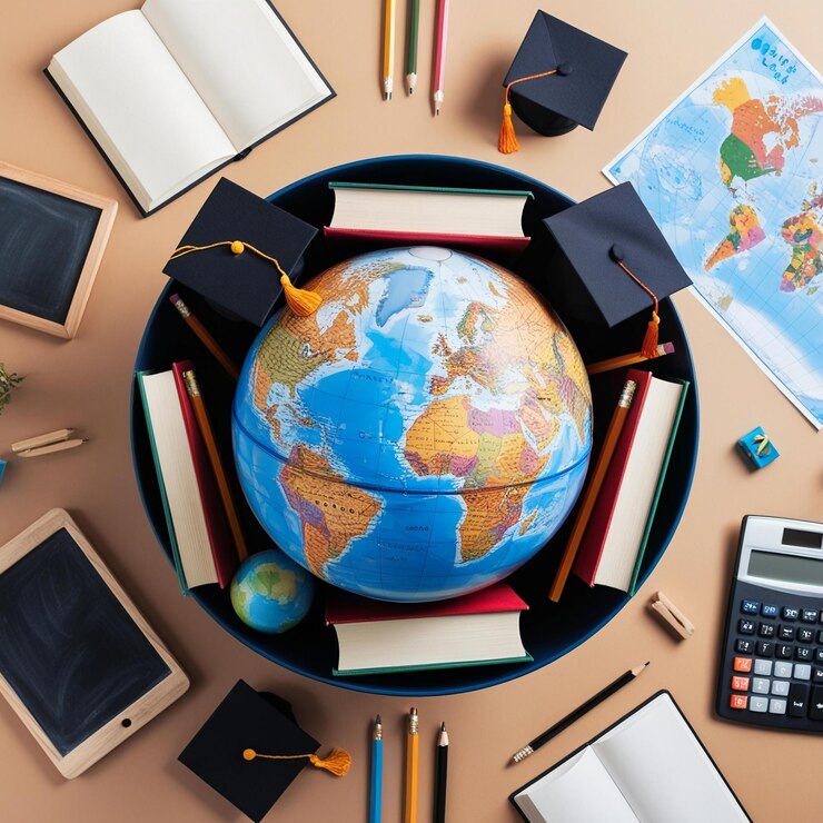 a globe with a map of the world on it