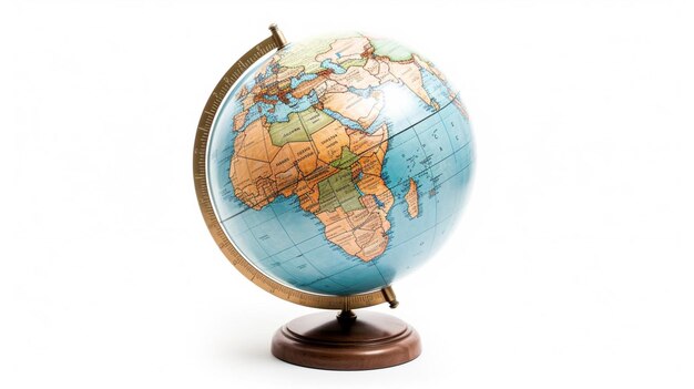 A globe with a map of the world