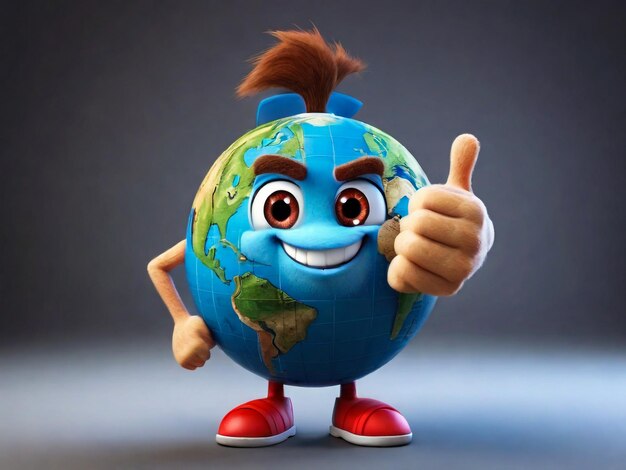 Photo a globe with a smile on it and the word world on it