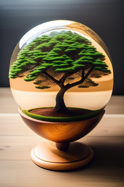 Globe with tree inside