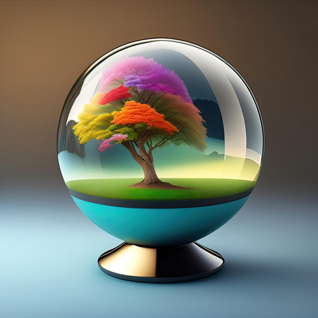 Globe with tree inside