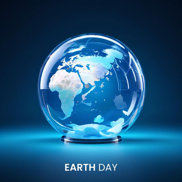 A globe with the words earth day day on it