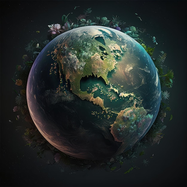 A globe with the words " the earth " on it