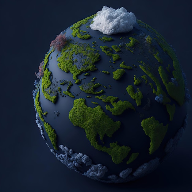 A globe with the words the earth on it